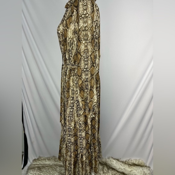 Emma & Michele gorgeous boho snakeskin print long sleeve dress women’s size M - Picture 5 of 17